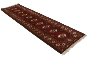 Red Tribal 3X10 Turkoman Persian Runner Rug