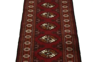 Red Tribal 3X10 Turkoman Persian Runner Rug