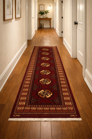 Red Tribal 2X10 Turkoman Persian Runner Rug