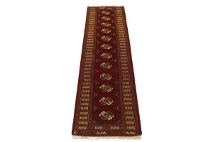 Red Tribal 2X10 Turkoman Persian Runner Rug