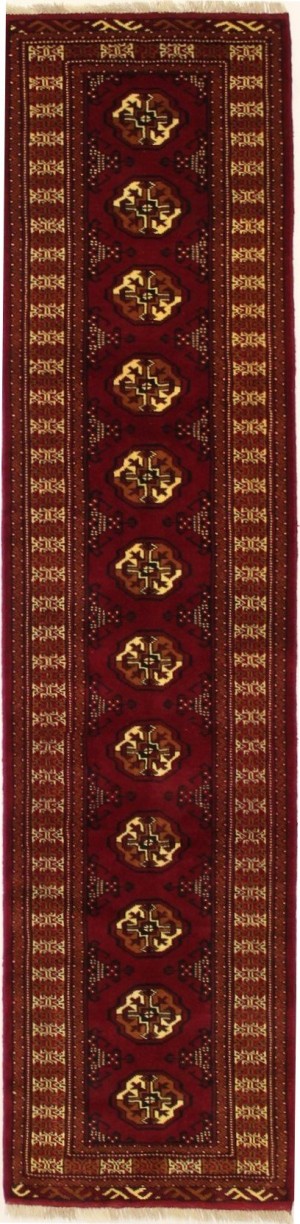 Red Tribal 2X10 Turkoman Persian Runner Rug