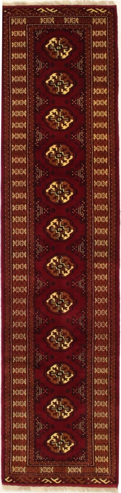 Red Tribal 2X10 Turkoman Persian Runner Rug