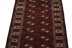 Maroon Red Tribal 3X9 Turkoman Persian Runner Rug