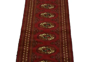 Red Tribal 2X9 Turkoman Persian Runner Rug