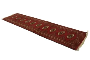 Red Tribal 2X9 Turkoman Persian Runner Rug