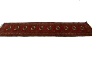 Red Tribal 2X9 Turkoman Persian Runner Rug