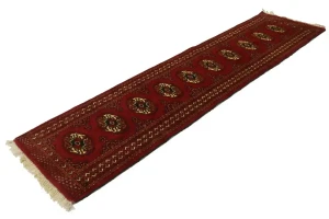 Red Tribal 2X9 Turkoman Persian Runner Rug