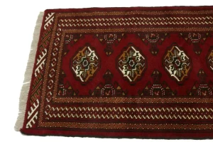 Red Tribal 3X10 Turkoman Persian Runner Rug