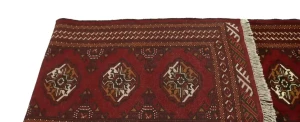 Red Tribal 3X10 Turkoman Persian Runner Rug