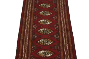 Red Tribal 3X10 Turkoman Persian Runner Rug