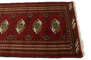 Red Tribal 3X10 Turkoman Persian Runner Rug