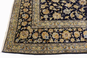 Dark Navy Vintage Traditional 11'6X17'4 Kashan Persian Oriental Rug