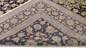 Dark Navy Vintage Traditional 11'6X17'4 Kashan Persian Oriental Rug