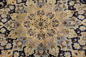 Dark Navy Vintage Traditional 11'6X17'4 Kashan Persian Oriental Rug