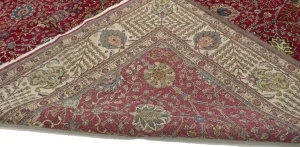 Vintage Fuchsia-Rose Traditional 11X15 Tabriz Persian Rug