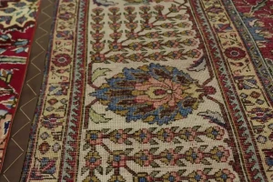 Vintage Fuchsia-Rose Traditional 11X15 Tabriz Persian Rug