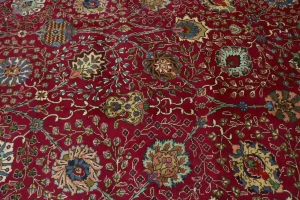 Vintage Fuchsia-Rose Traditional 11X15 Tabriz Persian Rug