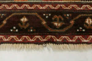 Cream Vintage Tribal 4X9 Turkoman Persian Runner Oriental Rug