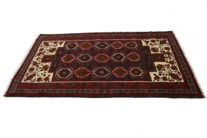 Vintage Red Tribal 3X6 Balouch Persian Rug
