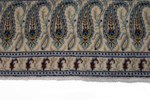 Semi Antique Beige Floral 7'4X10'5 Kashan Boteh Persian Rug