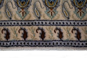 Semi Antique Beige Floral 7'4X10'5 Kashan Boteh Persian Rug