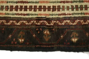 Vintage Cream Tribal 4X9 Turkoman Persian Runner Rug