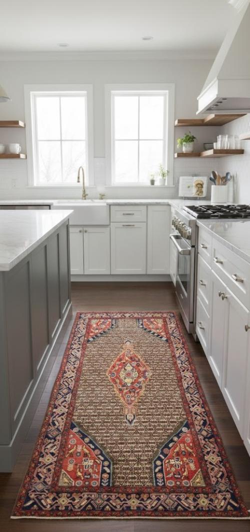 Vintage Brown Tribal 5' x 10' Koliaie Persian Rug