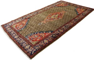 Vintage Brown Tribal 5X10 Koliaie Persian Rug