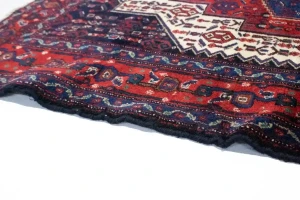 Vintage Red Geometric 4X5 Bidjar Persian Rug
