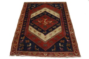 Semi Antique Red Tribal 3X5 Shiraz Persian Rug
