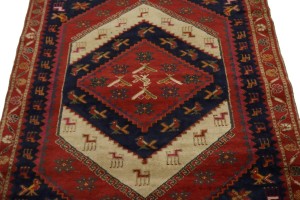 Semi Antique Red Tribal 3X5 Shiraz Persian Rug