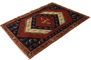 Semi Antique Red Tribal 3X5 Shiraz Persian Rug