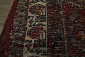 Vintage Red Geometric 3'5X6 Meshkin Persian Rug