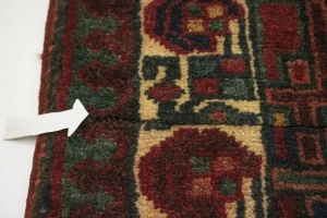 Vintage Red Geometric 3'5X6 Meshkin Persian Rug