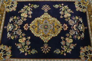 Navy Blue Traditional 2'9X3'0 Kashan Persian Oriental Rug