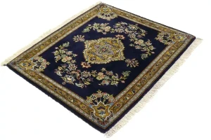 Navy Blue Traditional 2'9X3'0 Kashan Persian Oriental Rug