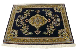Navy Blue Traditional 2'9X3'0 Kashan Persian Oriental Rug