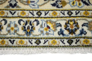 Vintage Cream Traditional 10X14 Kashan Persian Oriental Rug