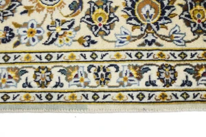 Vintage Cream Traditional 10X14 Kashan Persian Oriental Rug