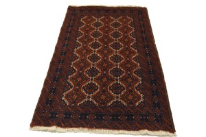 Dark Rust Tribal 3'2X5'5 Balouch Persian Rug