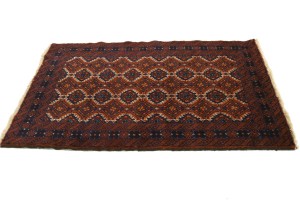 Dark Rust Tribal 3'2X5'5 Balouch Persian Rug