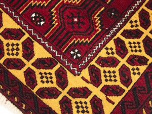 Red Vintage Tribal 3'6X6'5 Balouch Persian Oriental Rug