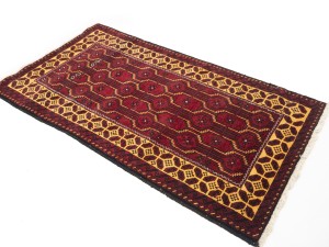 Red Vintage Tribal 3'6X6'5 Balouch Persian Oriental Rug