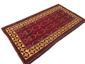 Red Vintage Tribal 3'6X6'5 Balouch Persian Oriental Rug