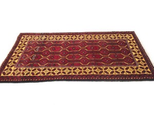 Red Vintage Tribal 3'6X6'5 Balouch Persian Oriental Rug