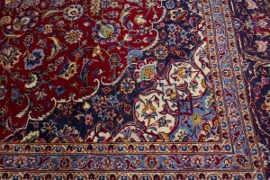 Vintage Red Traditional 10X13 Kashan Persian Rug