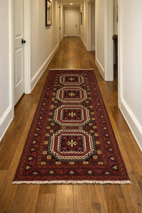 Vintage Red Tribal 3' x 6' Balouch Persian Rug