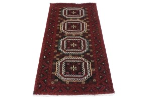 Vintage Red Tribal 3X6 Balouch Persian Rug