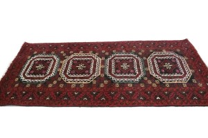 Vintage Red Tribal 3X6 Balouch Persian Rug