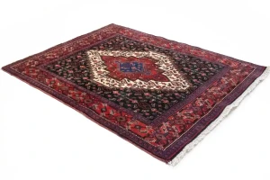 Vintage Geometric 4X5 Bidjar Persian Rug